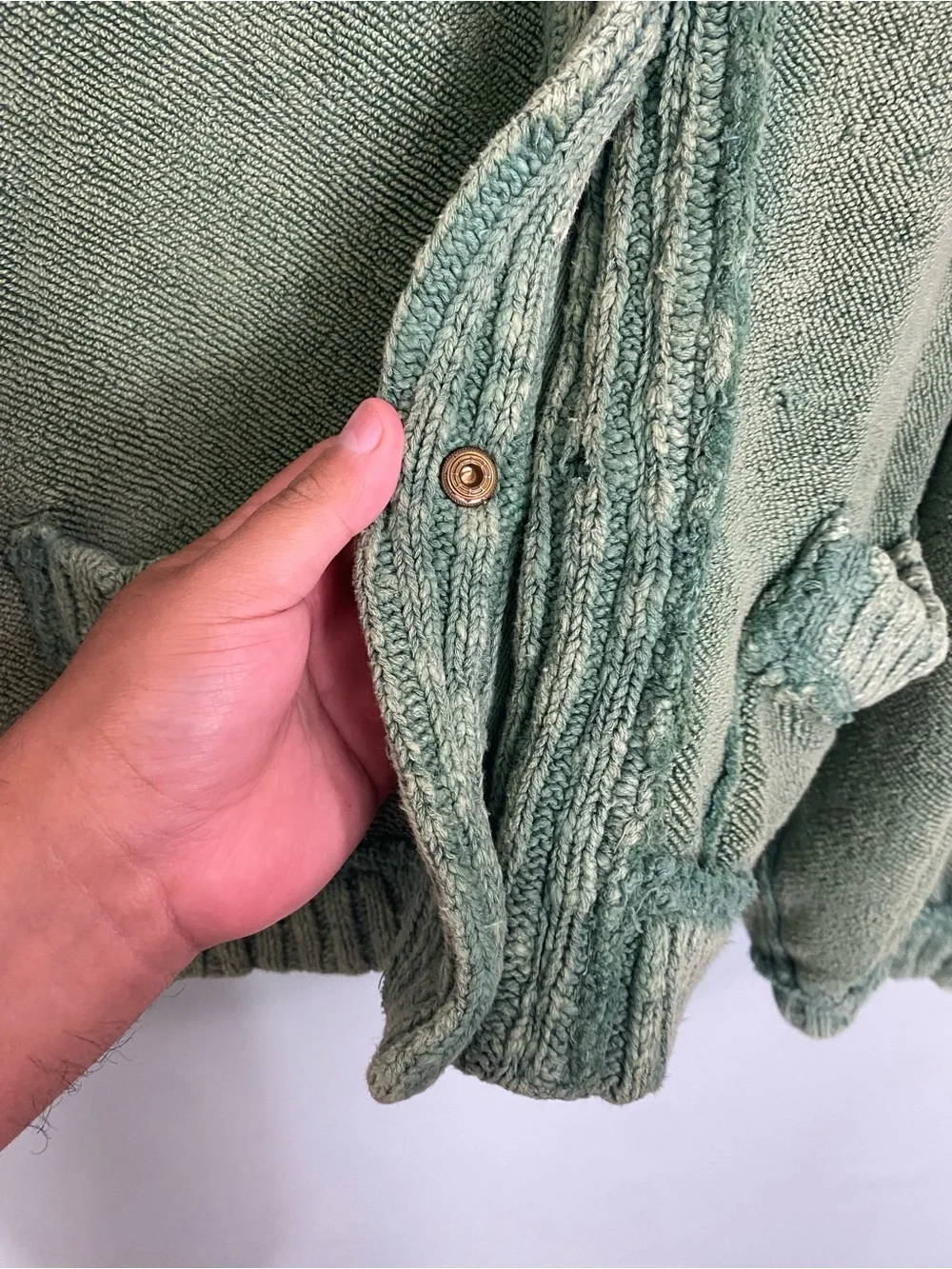 Free People Cute In This Cardi Green Cardigan Sweater XS